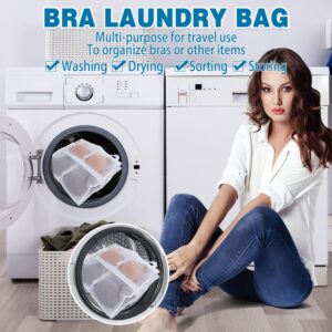 Laundry Bra Bags, 2 Pcs Bra Washing Bags, Lingerie Bags for Washing Delicates, Holds 10 A-C Cups Sizes, Underwear Brassiere Washing Bags with Zipper for Laundry Storage