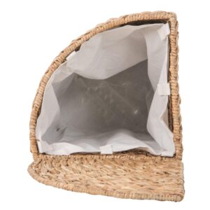 Pie-Shaped Sea Grass Laundry Basket with Removable Liner and Lid - Coastal, Natural Decor Style - Pie Shape Fits in Corner for Easy Storage - 27 in. height - from Kouboo