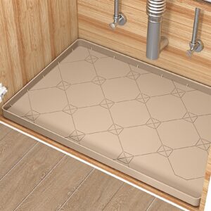 under sink mats for kitchen waterproof, 34" × 22" silicone under sink liner drip tray, cabinet protector mat for drips, leaks, spills, fits 36'' standard bathroom cabinets