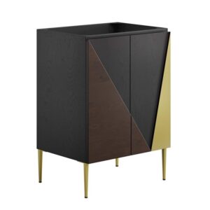 modway eei-6142-blk-gld alchemist 24" bathroom vanity cabinet (sink basin not included), black gold