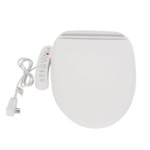 automatic bidet toilet seat, 110v round electric heated bidet toilet seat with massage, night light and self-cleaning funtion, built-in heater smart warm water toilet seat for existing toilets