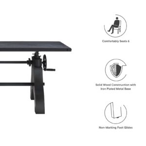 Modway 60" Adjustable Counter/Bar-Height Table or Computer Desk Black