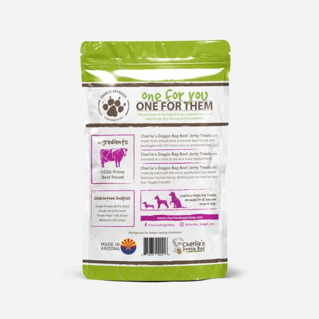 Charlie's Doggie Bag - Beef Jerky Treats, 5oz Bag