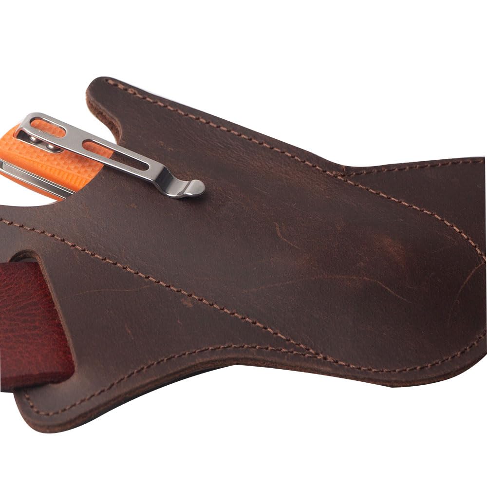 Leather Knife Sheaths for Belt, Knife Holster, Pocket Knife Sheath, EDC Leather Sheath for Folding Knife Carrier