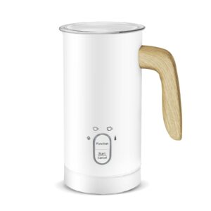 tumidy milk frother electric, coffee frother, warm and cold milk foamer,4 in 1 automatic milk warmer stainless steel for coffee, latte, hot chocolate (white)