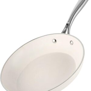 GOTHAM STEEL 12 Inch Non Stick Frying Pans Nonstick Frying Pan, Nonstick Pan, Cooking Pan, Nonstick Skillet, Non Stick Pan, 100% PFOA Free Ceramic Pan for Cooking, Dishwasher Safe, Cream White