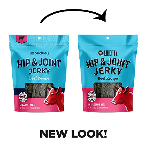 BIXBI Buckley Functional Healthy Hip and Joint Dog Jerky Treats, Beef Recipe, 5 Ounce (Pack of 3)