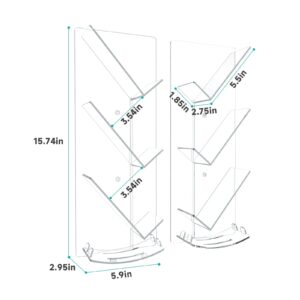 Fippkargo Shower Caddy 2 Pack, Acrylic Shower Shelves for Bathroom Organizer,Shower Wall Organizer with Water Guide,No Drilling Shampoo Holder Rack Wall Mounted,Shower Shelf for Inside Shower