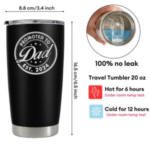 Christmas Gifts For New Dad 2024 Tumbler 20 Oz, Dad Est 2024 Mug, Dad Established 2024 Coffee Cup, 1st Time Fathers Day And Christmas Gifts, Daddy To Be Gift Ideas, Promoted To First Time Dad Cup