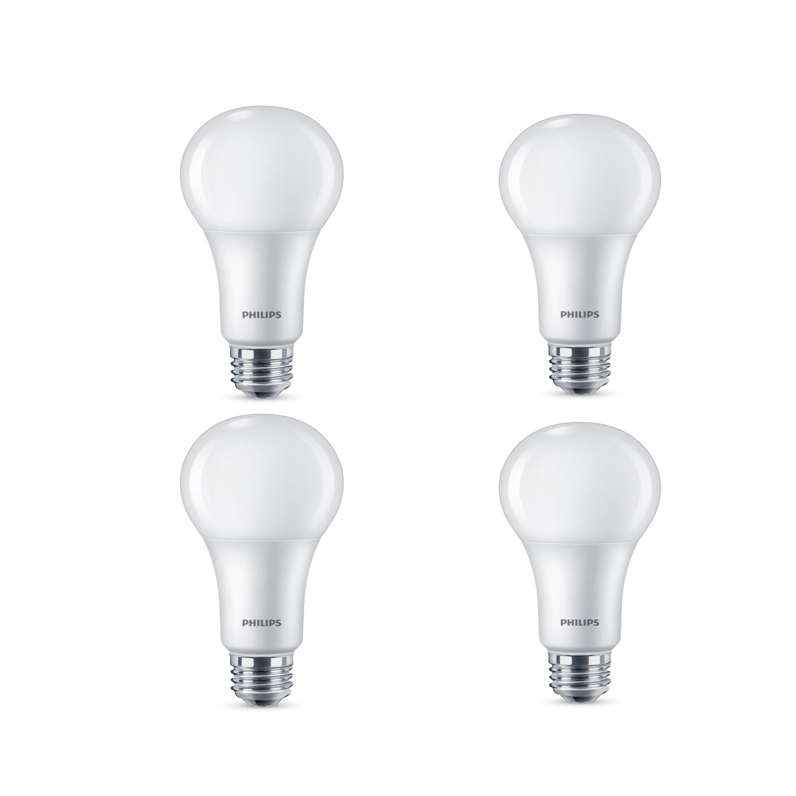 PHILIPS 40-Watt/60-Watt/100-Watt Equivalent 3-Way A21 E26 LED Light Bulb Soft White 2700K (4-Pack)