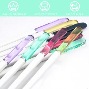 Slivek 5 Pairs Chopsticks-Reusable Chopsticks Dishwasher Safe, 9.45 inch/24 cm Matte Non-Slip Fiberglass Family/ Restaurant Chop Sticks, Chinese/Japanese Korean Chopstick, Multicolor