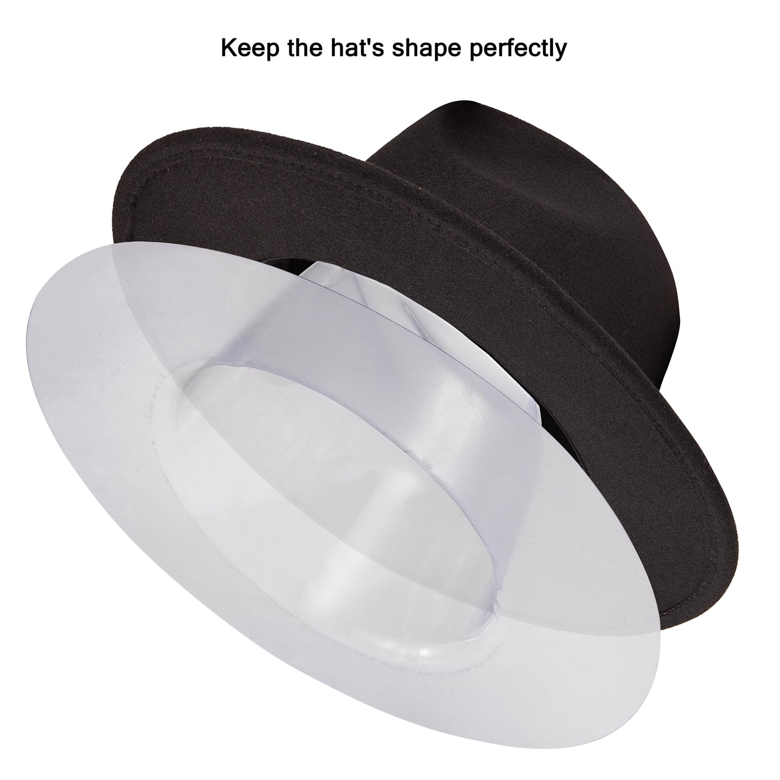 LADYBRO 20Pcs Wide Brim Fedora Hat Holder - Protect Hat Shape Form Keep Hat Safe for Storage and Travel Plastic Cap Mold Protectors