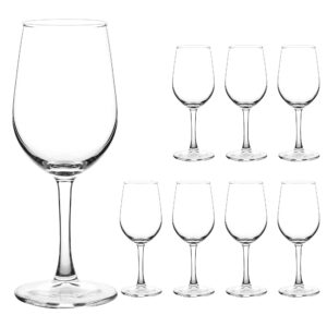 yangnay wine glasses (set of 8, 11.5 oz), all-purpose red or white wine glass with stem, durable, dishwasher safe