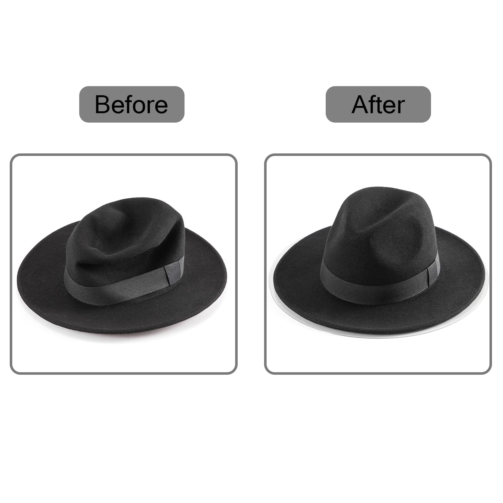 LADYBRO 20Pcs Wide Brim Fedora Hat Holder - Protect Hat Shape Form Keep Hat Safe for Storage and Travel Plastic Cap Mold Protectors