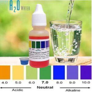 Water pH Level Test kit, Alkaline, Tap, and Drinking Water (WHT/100-125 Tests) 0.50 Fl Oz, More Accurate Than Test Strips, Made in USA, by A2O Water