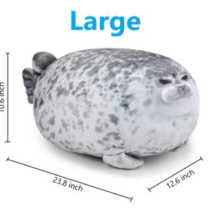 LUXSIT 23.8 Inch Chubby Blob Seal Pillow, Large Seal Plush Pillow, Soft and Cute Seal Stuffed Animal Toy for Kids and Adults, Great Gift Idea for Christmas, Birthdays and Anniversaries