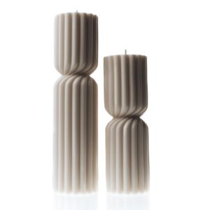 lawa spiral spire candle - large beautiful handmade pillar scented soy wax candle elegant bubble aesthetic candle housewarming gift home room shelf decor idea white (set of 2, white)…