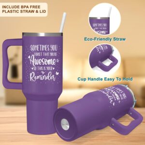 AT2Z GLOBAL Christmas Gifts For Women - Gifts For Women, Ladies, Her, Wife - Purple Gifts, Inspirational Gifts For Women - Womens Gifts For Christmas, Birthday, Mothers Day - 40oz Tumbler with Handle