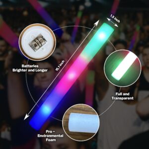 lifemoran 32 PCS Foam Glow Sticks, Fun Colorful Flashing, LED Light-up Party Supplies for Festive Events