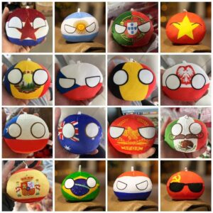 GANGKJDS Polandball Countryballs Plush Doll Ukraine Spain Hungary Portugal Romania Greece Austria Mexico Poland Ball (Spain B,3.8 inch)