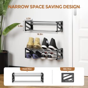 DEYILIAN 2 Pack Wall Mounted Shoe Rack for RV, Hanging Shoe Organizer with Sticky Hanging Mounts, Over the Door Shoe Organizer for Closet Camper Door Shoe Rack, Wall Shoe Rack, Wall Shoe Organization