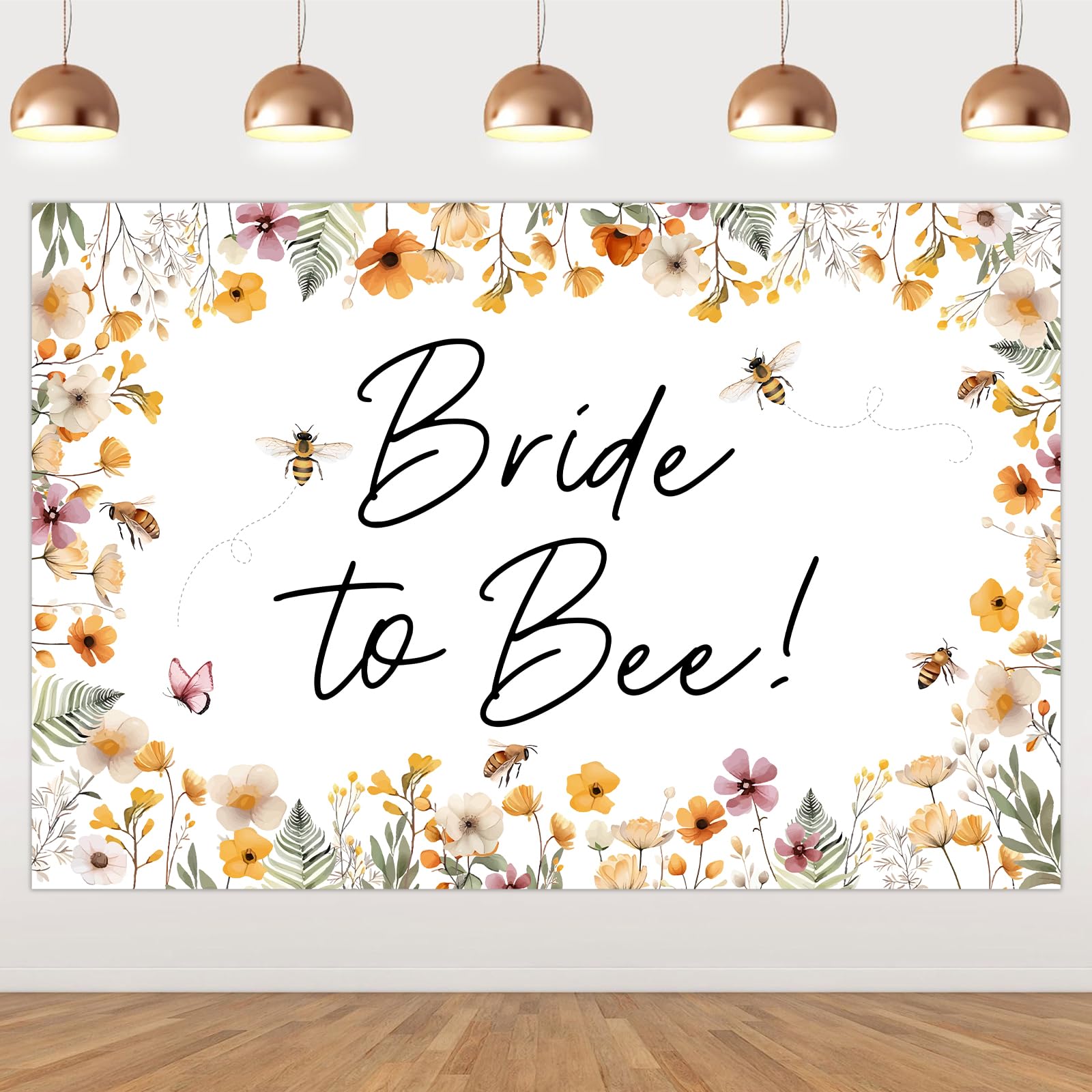 Bride to Be Backdrop Banner Bride to Bee Bridal Shower Decor Honey Bee Bachelorette Decorations Flowers and Bee Backdrop for Photoshoot Bee Floral Bachelorette Engagement Wedding Supplies