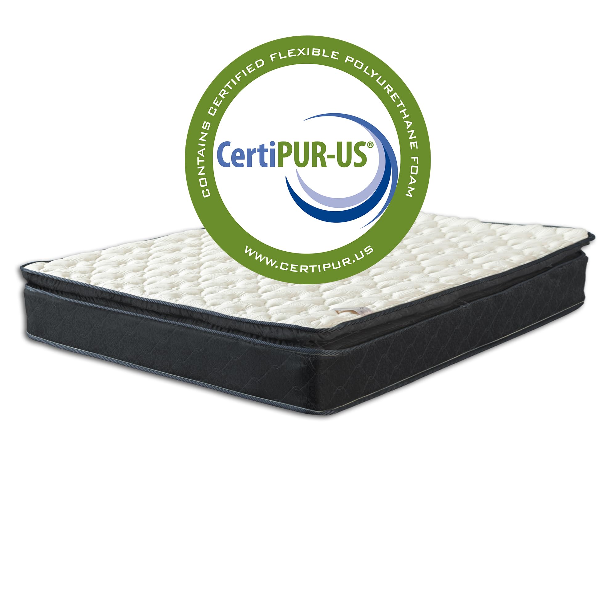 Greaton, 9-Inch Medium Firm Pillow Top Heavier Pocket Coil Spring Hybrid Mattress, Motion Isolation with Durable Support, Bed in a Box, Twin, White