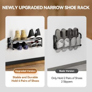 DEYILIAN 2 Pack Wall Mounted Shoe Rack for RV, Hanging Shoe Organizer with Sticky Hanging Mounts, Over the Door Shoe Organizer for Closet Camper Door Shoe Rack, Wall Shoe Rack, Wall Shoe Organization