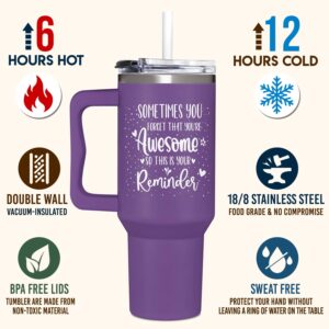 AT2Z GLOBAL Christmas Gifts For Women - Gifts For Women, Ladies, Her, Wife - Purple Gifts, Inspirational Gifts For Women - Womens Gifts For Christmas, Birthday, Mothers Day - 40oz Tumbler with Handle