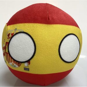 GANGKJDS Polandball Countryballs Plush Doll Ukraine Spain Hungary Portugal Romania Greece Austria Mexico Poland Ball (Spain B,3.8 inch)