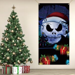 The Nightmare Before Christmas Door Cover Xmas Winter Holiday Party Front Door Banner Photography Home Porch Decoration