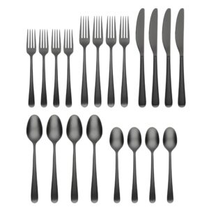 Cambridge 514520CKW12DS Rafael Black Flatware, 20-Piece Set