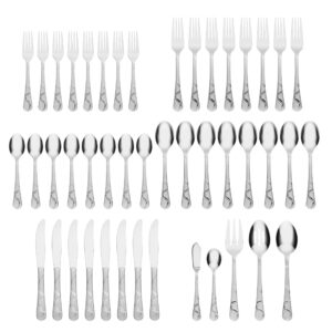 Cambridge Felicity Sand Piece Flatware Set, 45 Count