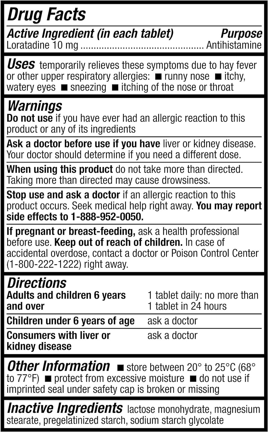 HealthA2Z® Allergy Relief | Loratadine 10mg | Antihistamine | Non-Drowsy | Relief from Itchy Throat, Sneezing, Runny Noses |24-Hours Allergy Medicine (150 Tablets)