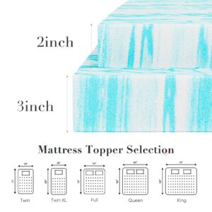 Mattress Topper King - 3 Inch Gel Memory Foam Mattress Topper King Size for Back Pain, CertiPUR-US Certified, Blue