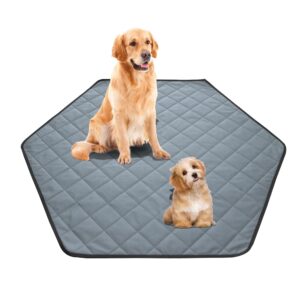 rinling washable pee pads for dogs, reusable pet playpen mat non-slip dog pads hexagon puppy pads for whelping potty housebreaking incontinence playpen crate kennel dog bed m