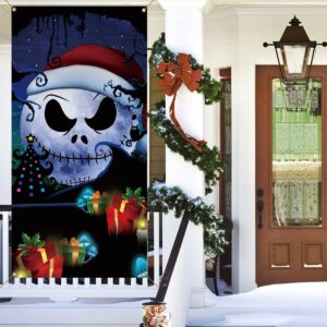 The Nightmare Before Christmas Door Cover Xmas Winter Holiday Party Front Door Banner Photography Home Porch Decoration