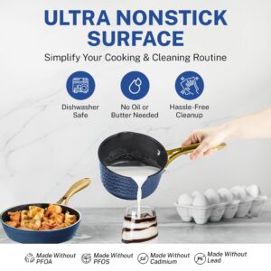 Granitestone 8 Inch Non Stick Frying Pans Nonstick Frying Pan Skillet Nonstick Pan, Non Stick Pan, Induction Pan, Kitchen Pans, Cooking Pan, Ceramic Pan for Cooking, Dishwasher Safe, Navy Blue…