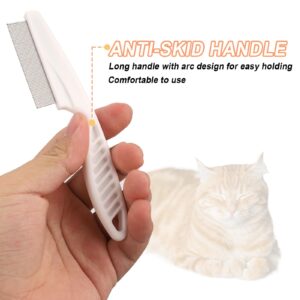 2pcs Flea Comb for Dogs Cats, 2 Sizes Multifunctional Grooming Comb for Pets Comb Metal Pet Hair Combs Flea Lice Comb for Cats Dogs Rabbits