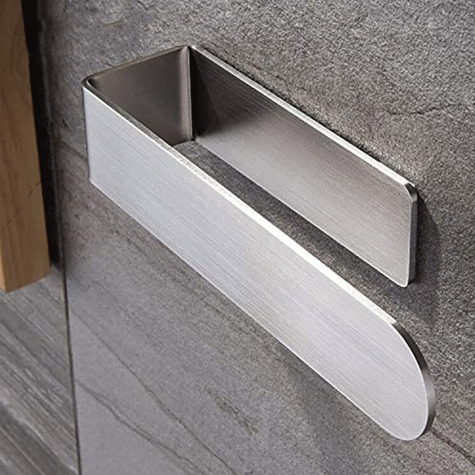 KETTEL Bathroom Wall-Mounted Punch-Free Stainless Steel Towel Holder Shower Room Storage Shelf Kitchen Cleaning Rag Rack Home Hotel Acc