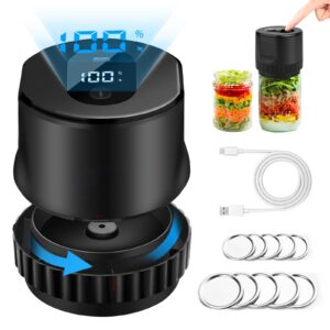 electric mason jar vacuum sealer, cordless mason jar vacuum sealer kit for wide mouth and regular mouth mason jars, portable food storage for food vacuum storage