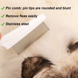 2pcs Flea Comb for Dogs Cats, 2 Sizes Multifunctional Grooming Comb for Pets Comb Metal Pet Hair Combs Flea Lice Comb for Cats Dogs Rabbits