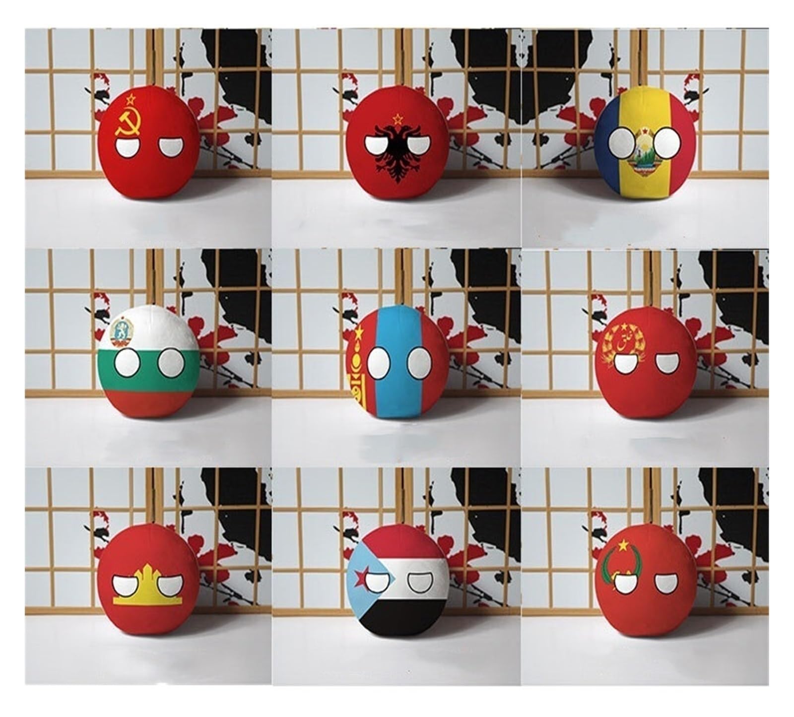 GANGKJDS Polandball Countryballs Plush Doll Ukraine Spain Hungary Portugal Romania Greece Austria Mexico Poland Ball (Spain B,3.8 inch)