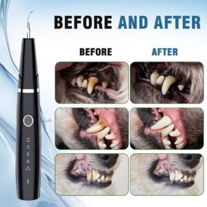 Dog Plaque Remover for Teeth,5 Modes Pet Ultrasonic Tooth Cleaner, Dog Tooth Tartar Remover, Teeth Cleaning Kit for Dental Care, Teeth Cleaner with LED Light, Finger Toothbrush for Dogs and Cats