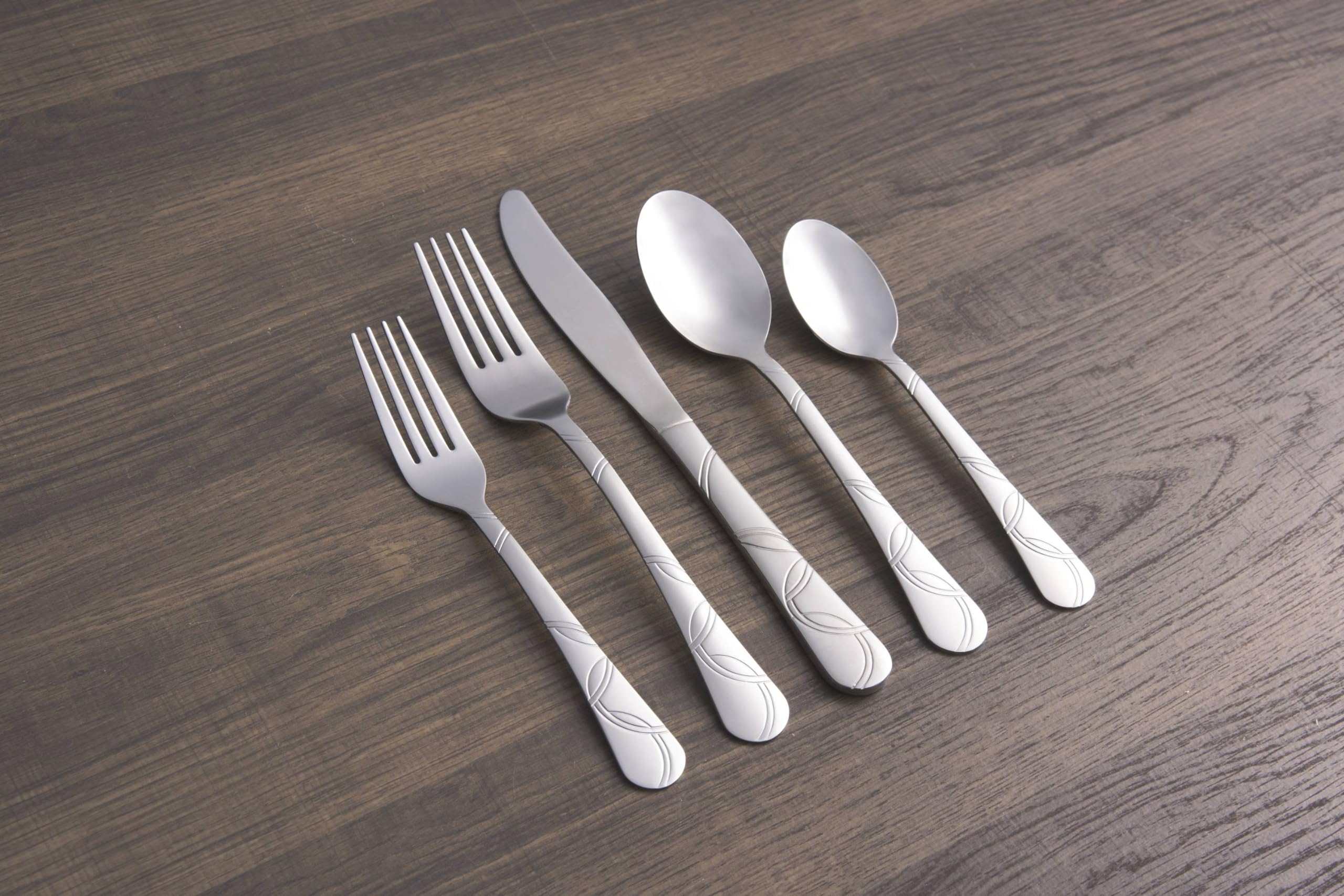 Cambridge Felicity Sand Piece Flatware Set, 45 Count