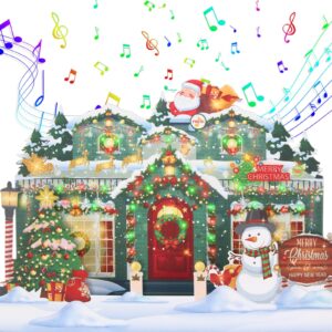 xtf2015 christmas greeting cards christmas gift 3d pop up christmas gift card with musical & christmas home animated lights, plays 3 christmas melody with matching flashing lights