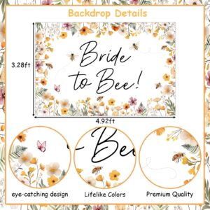 Bride to Be Backdrop Banner Bride to Bee Bridal Shower Decor Honey Bee Bachelorette Decorations Flowers and Bee Backdrop for Photoshoot Bee Floral Bachelorette Engagement Wedding Supplies