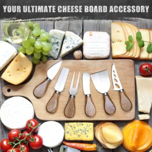 Cheese Knives Set,Stainless Steel Cheese Knife Collection Cheese Slicer Cheese Cutter Cheese Fork,Cheese Spreading Knife Cheese Markers for Charcuterie Boards Accessories Charcuterie Utensils