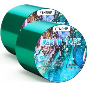 etnrhp resin tape for epoxy resin molding thermal adhesive tape silicone high temperature uv resistance tape easy peel-off release tape for river tables hollow frame bezels jewelry-2inx216ft