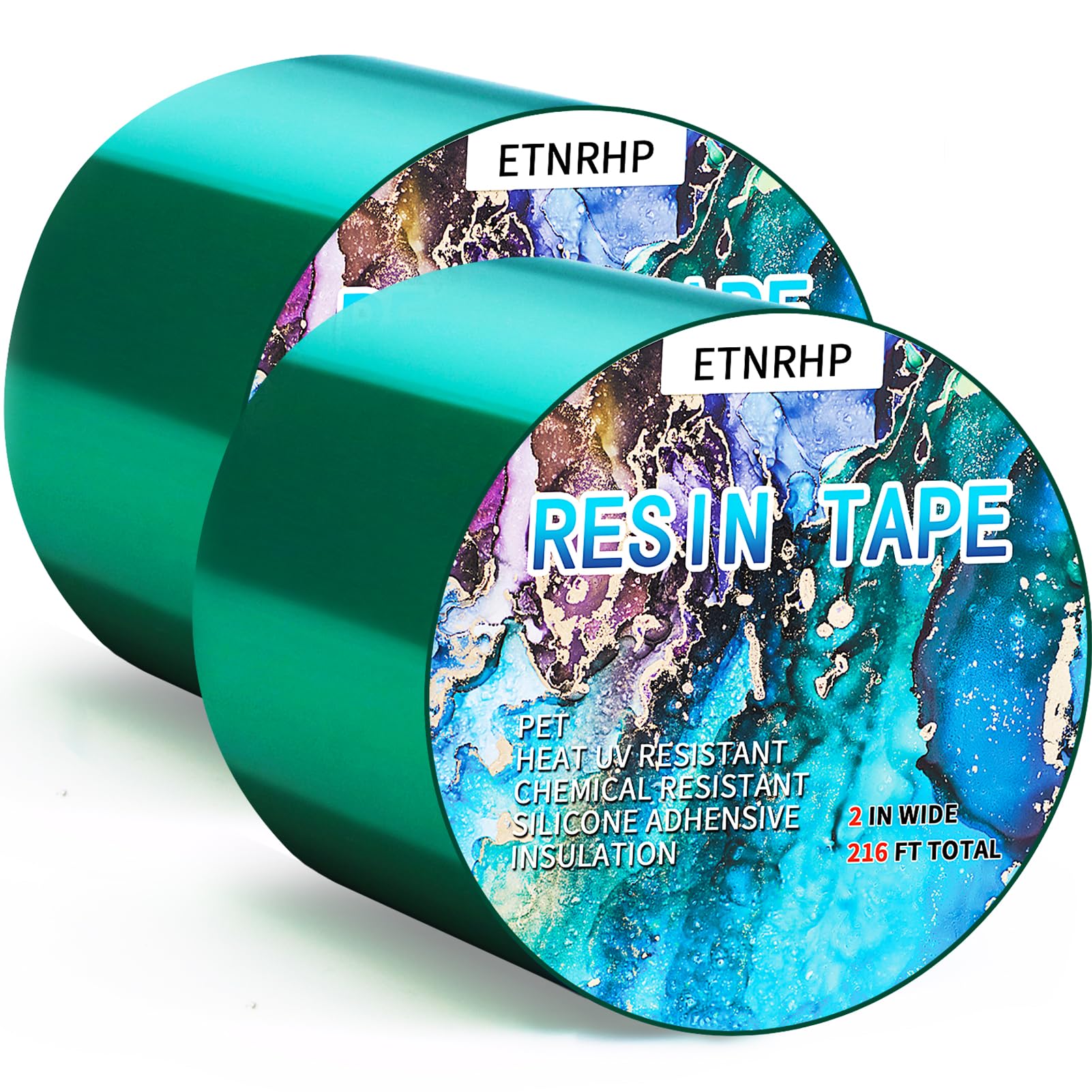 ETNRHP Resin Tape for Epoxy Resin Molding Thermal Adhesive Tape Silicone High Temperature UV Resistance Tape Easy Peel-Off Release Tape for River Tables Hollow Frame Bezels Jewelry-2INx216FT